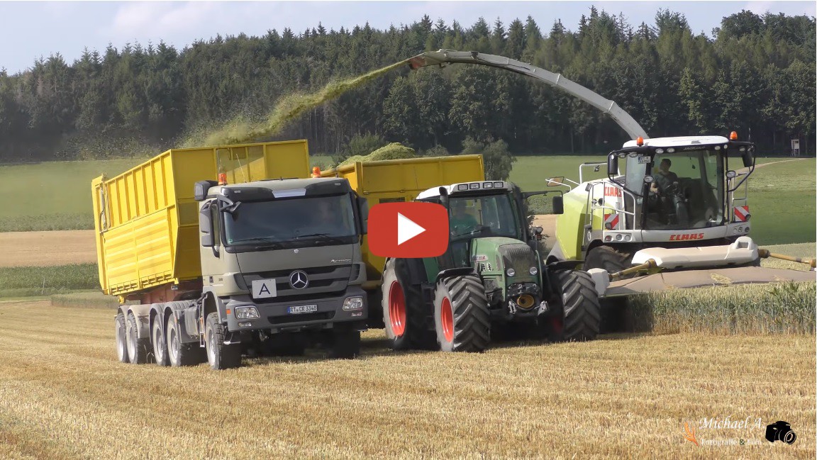 Bioenergiehof St Johann am GPS häckseln mit Claas Jaguar 950 Fendt