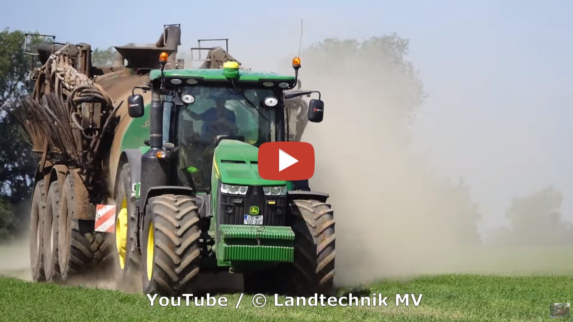 Gülle ausbringen mit einem John Deere 8320R und Samson PG 25 mit Samson