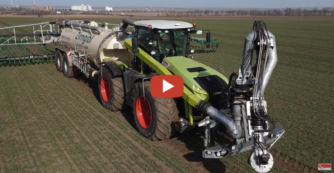 Zirngibl G Lle Ausbringen Mit Claas Xerion G Llefass Mit