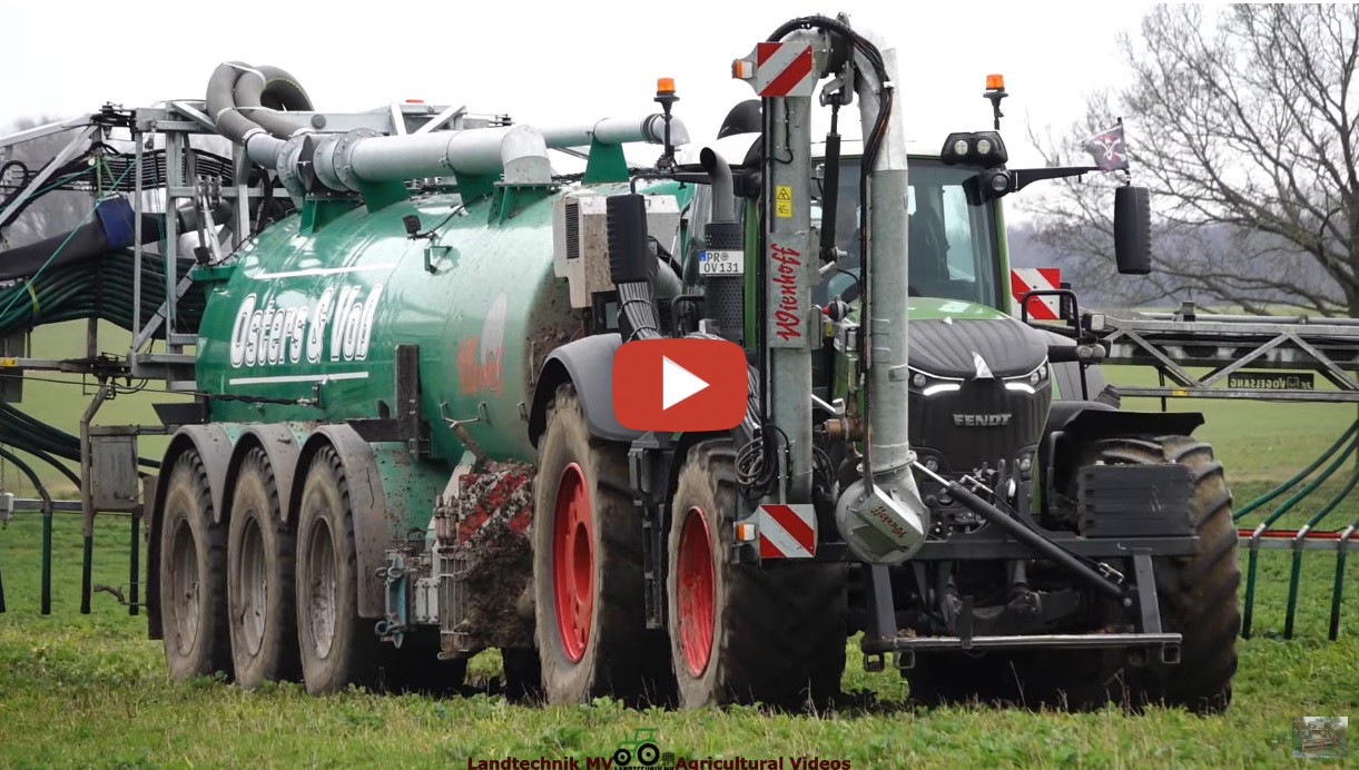 Osters Voss Beim Ausbringen Von G Lle Mit Einem Fendt Und