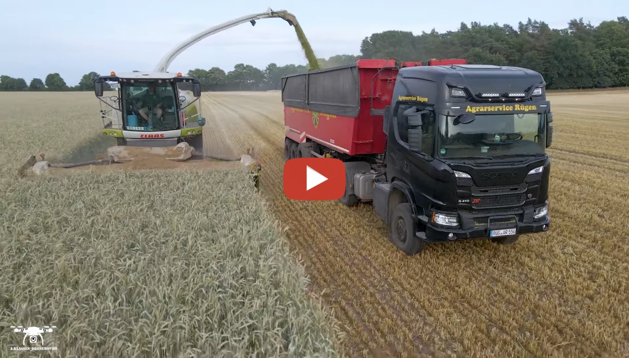 Agrarservice Rügen GPS Ernte 2023 mit einem Claas Jaguar 990 Terra Trac