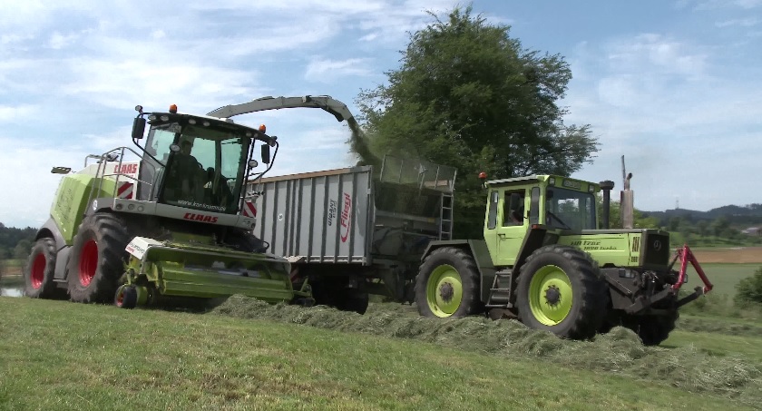 Häckseln mit MB Trac 1600 und JCB 2. Schnitt 2015 Johnny Ro