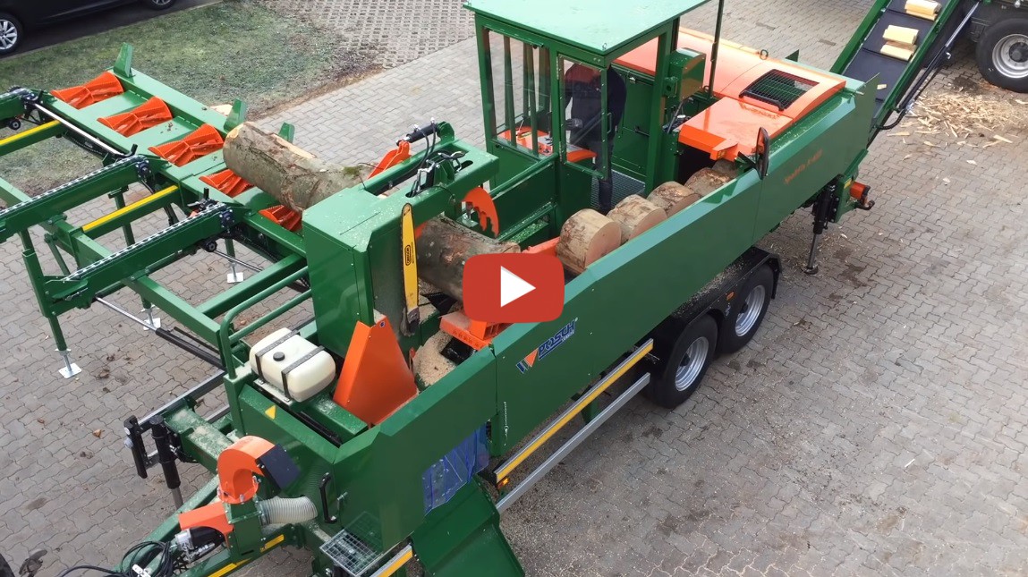 Der mobile Sägespaltautomat SpaltFix KVario von POSCH sägt und spaltet Holzstämme bis 65 cm Der mobile Sägespaltautomat SpaltFix KVario von POSCH sägt und spaltet Holzstämme bis 65 cm