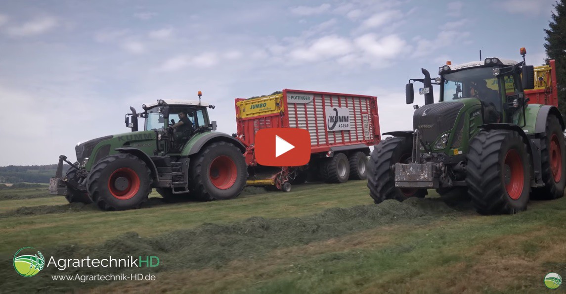 Das Lohnunternehmen Kumm Agrar im Einsatz mit zwei Fendt 936 Traktoren