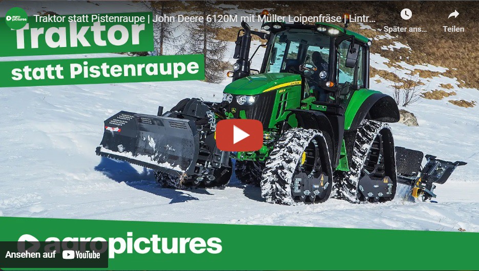 agropictures Traktor statt Pistenraupe Ausgestattet mit